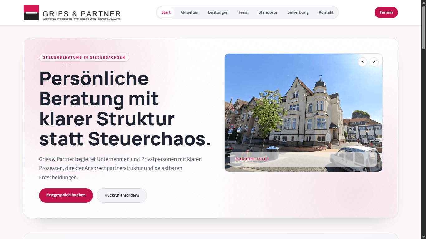 TSGUP landing page screenshot
